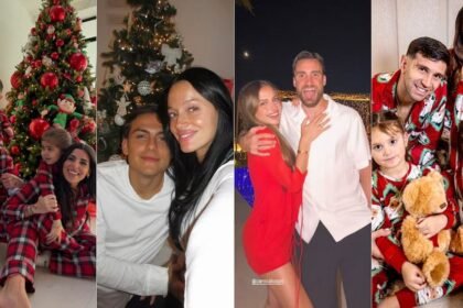 Los campeones del mundo compartieron en redes sociales postales familiares de sus festejos navideños.