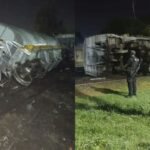 Vagones del tren Belgrano Cargas descarrilados en un sector urbano de la ciudad de Santa Fe, tras un incidente ocurrido durante la noche. Foto: El Litoral / Danilo Chiapello.