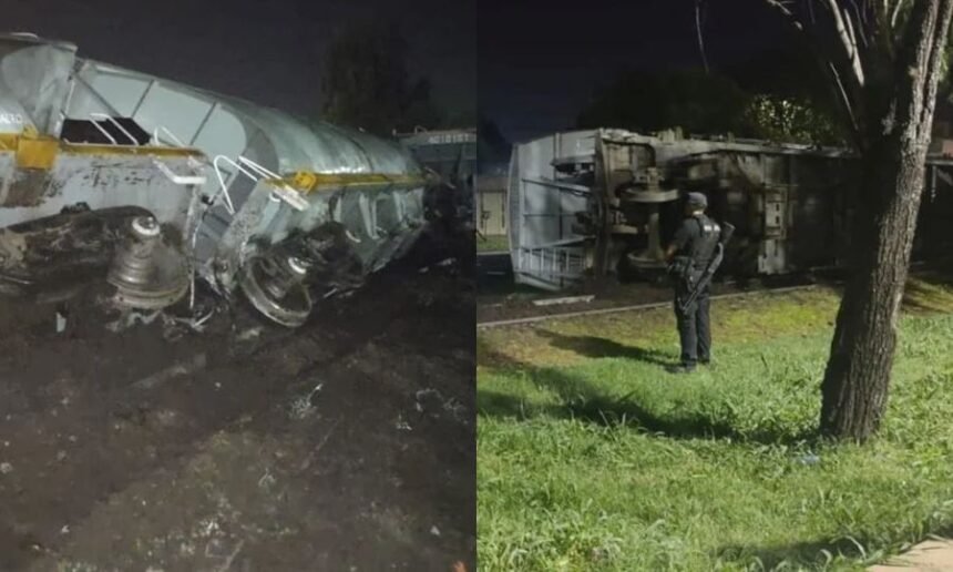 Vagones del tren Belgrano Cargas descarrilados en un sector urbano de la ciudad de Santa Fe, tras un incidente ocurrido durante la noche. Foto: El Litoral / Danilo Chiapello.