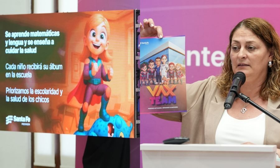 La ministra de Salud de Santa Fe, Silvia Ciancio, durante la presentación del programa Vax Team ante equipos de salud y comunidad educativa.