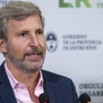 El gobernador Rogelio Frigerio durante una conferencia en la Casa de Gobierno de Entre Ríos.