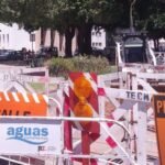 Trabajos de renovación de cañerías de agua potable en el macrocentro de la ciudad de Santa Fe.