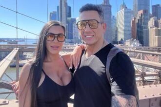 El ex Puma Patricio Albacete junto a la modelo fitness Pamela Pombo, en una foto difundida en redes sociales.