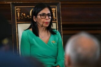 Delcy Rodríguez durante un acto de carácter gubernamental.