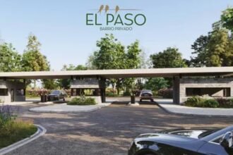 Ingreso al barrio privado El Paso, en el distrito Santo Tomé