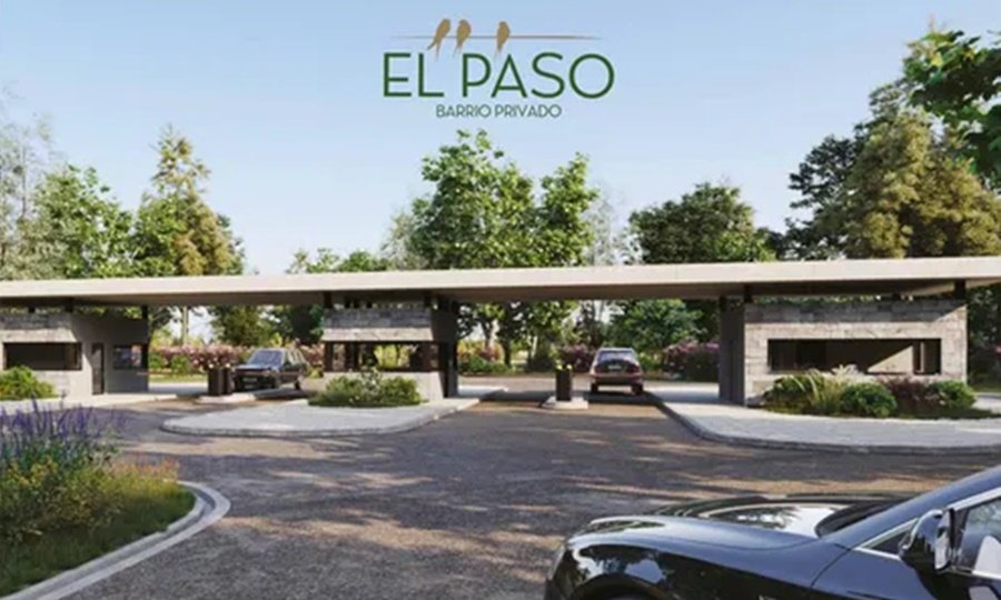 Ingreso al barrio privado El Paso, en el distrito Santo Tomé