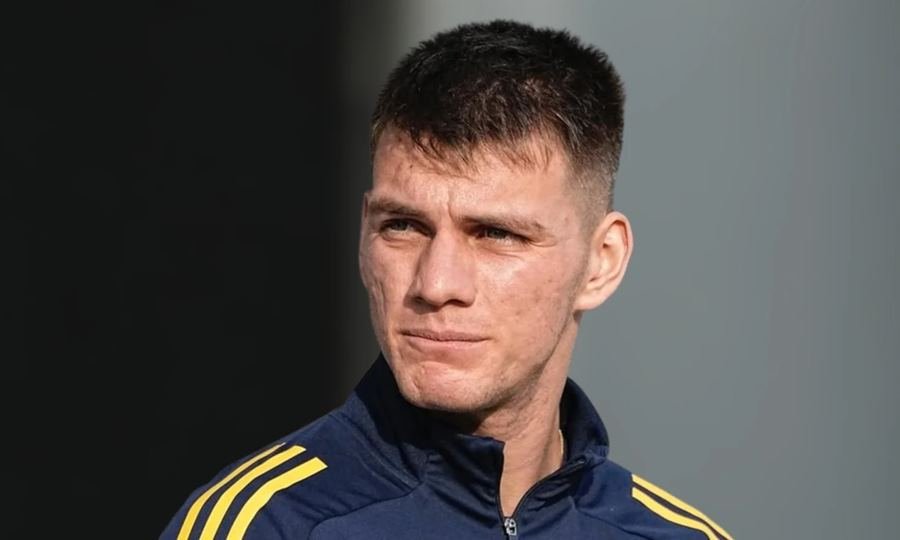 Kevin Zenón, volante ofensivo de Boca Juniors, durante una práctica del primer equipo.