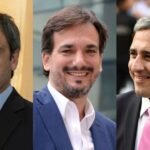 De izquierda a derecha: Guillermo Michel (diputado nacional por Entre Ríos), Sebastián Galmarini (diputado nacional por la provincia de Buenos Aires) y Oscar “Cachi” Martínez (abogado y dirigente del Frente Renovador de Santa Fe).