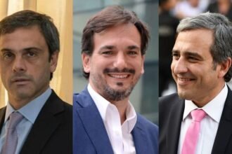 De izquierda a derecha: Guillermo Michel (diputado nacional por Entre Ríos), Sebastián Galmarini (diputado nacional por la provincia de Buenos Aires) y Oscar “Cachi” Martínez (abogado y dirigente del Frente Renovador de Santa Fe).