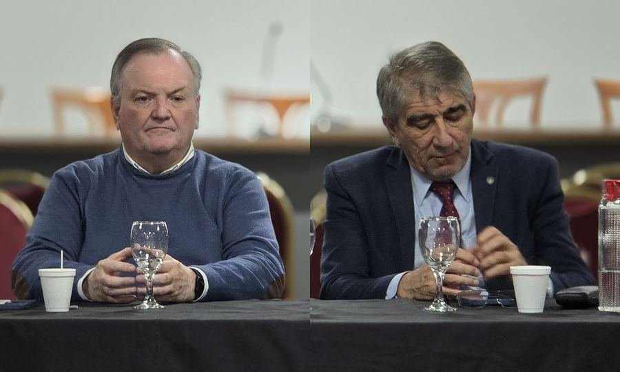 Felipe Michlig y Fabián Bastia durante una reunión del Comité Provincial de la UCR Santa Fe. Foto de archivo.