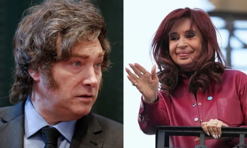 Javier Milei y Cristina Fernández de Kirchner, figuras centrales del escenario político argentino en distintos períodos.