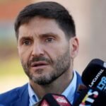 El gobernador de Santa Fe, Maximiliano Pullaro, durante una actividad oficial del Gobierno provincial.