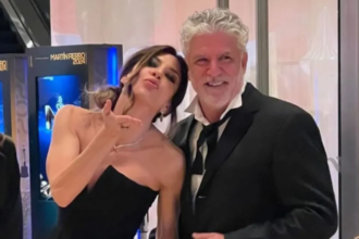 La actriz Romina Gaetani junto a quien fuera su novio, en tiempos anteriores al proceso judicial.