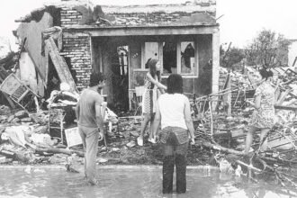 Vista de una de las zonas de San Justo afectadas por el tornado de 1973, el desastre meteorológico más devastador registrado en Sudamérica.