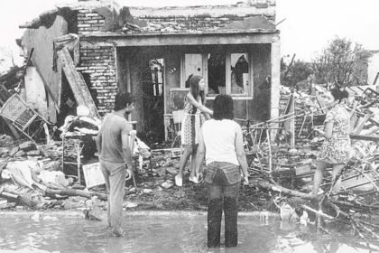 Vista de una de las zonas de San Justo afectadas por el tornado de 1973, el desastre meteorológico más devastador registrado en Sudamérica.