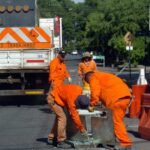 Demarcación de las primeras dársenas del nuevo SEOM en Santa Fe. Foto: Municipalidad de Santa Fe.