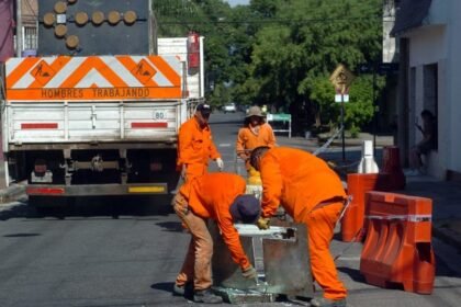 Demarcación de las primeras dársenas del nuevo SEOM en Santa Fe. Foto: Municipalidad de Santa Fe.