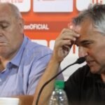 Leonardo Madelón y Luis Spahn durante una conferencia de prensa en el estadio 15 de Abril. 📸 Foto de archivo.