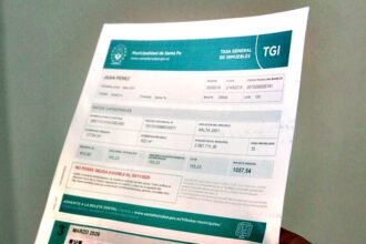 Detalle de una boleta de la Tasa General de Inmuebles (TGI), emitida por la Municipalidad de Santa Fe.