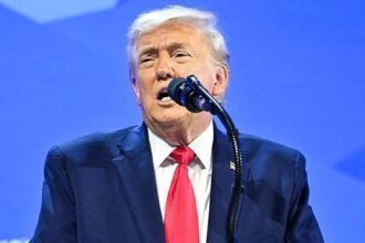 El presidente de Estados Unidos, Donald Trump, durante una conferencia internacional.