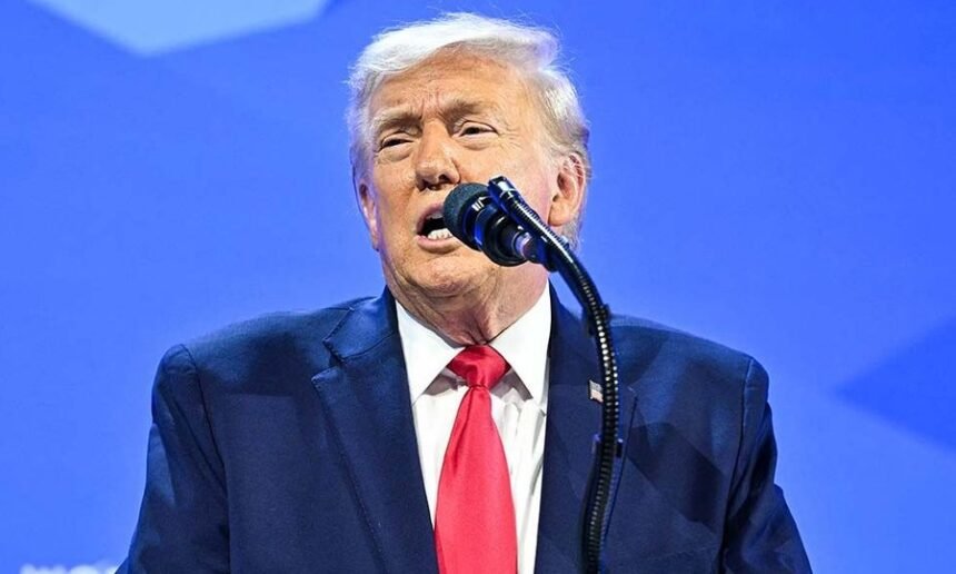 El presidente de Estados Unidos, Donald Trump, durante una conferencia internacional.