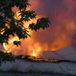 El incendio consumió por completo el hotel La Castellana, ubicado sobre la ruta 90, en el departamento de Paysandú, Uruguay.
