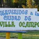 Villa Ocampo, norte santafesino. Ingreso a la ciudad, punto de referencia de una localidad clave del departamento General Obligado.