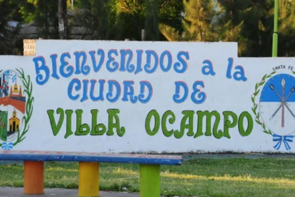 Villa Ocampo, norte santafesino. Ingreso a la ciudad, punto de referencia de una localidad clave del departamento General Obligado.