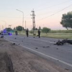 El lugar del trágico accidente sobre la Ruta Nacional 11, a la altura del aeropuerto de Sauce Viejo. Foto: gentileza.