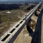 Vista de la traza del Acueducto Biprovincial Santa Fe-Córdoba, una obra estratégica para el abastecimiento de agua potable en la Región Centro.