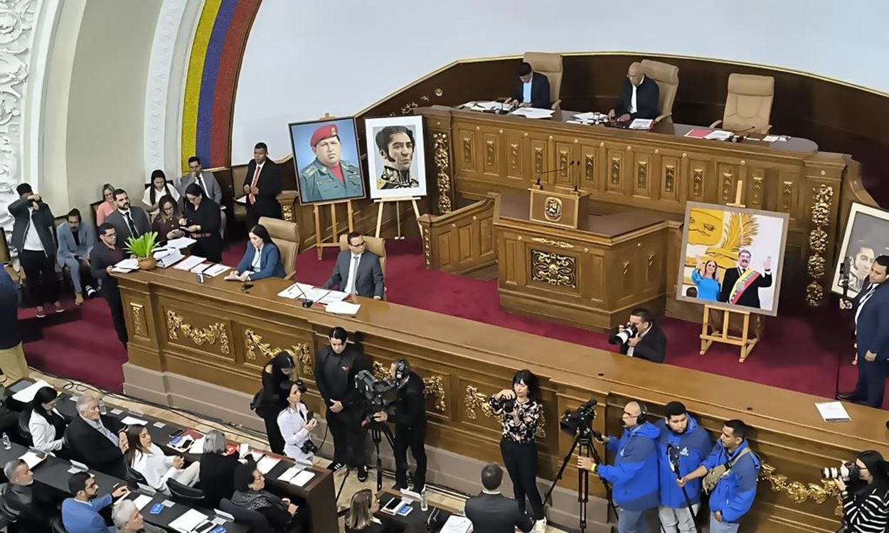 Vista del recinto de la Asamblea Nacional de Venezuela durante una sesión parlamentaria en el Palacio Federal Legislativo, en Caracas. Foto de archivo.