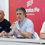 Pablo Cococcioni, ministro de Justicia y Seguridad de Santa Fe, durante una conferencia de prensa en la sede de Gobierno provincial.