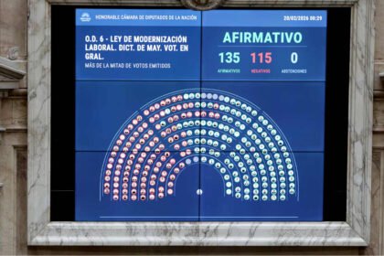 Sesión en la Cámara de Diputados durante el debate y votación de la reforma laboral.
