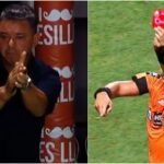 Marcelo Gallardo, en un cruce con el árbitro Andrés Merlos, durante un partido cargado de tensión.