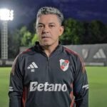 Marcelo Gallardo durante su mensaje de despedida grabado en el predio de entrenamiento de River.