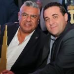 Claudio Tapia y Pablo Toviggino durante una actividad oficial de la AFA, en el marco del conflicto judicial que impacta en el fútbol argentino.