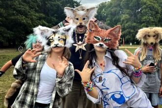 Miembros de la comunidad therian durante un encuentro en un espacio público. (Foto: gentileza)