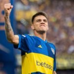 Kevin Zenón, durante un partido oficial con la camiseta de Boca Juniors.