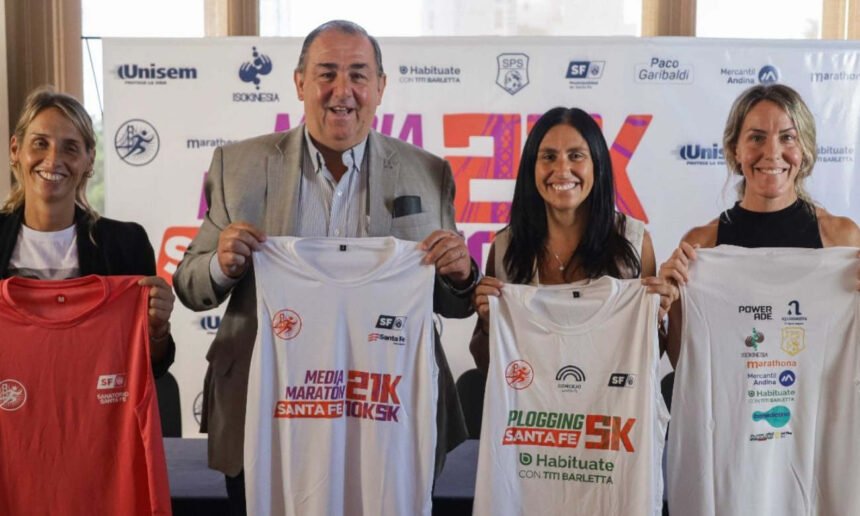 Autoridades municipales y organizadoras presentaron la Media Maratón 21K de Santa Fe. En la actividad participaron el intendente Juan Pablo Poletti, la concejala Beatriz “Titi” Barletta y las integrantes del comité organizador de la competencia.