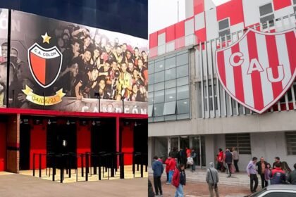 Postales de los accesos a Colón y Unión, dos instituciones emblemáticas de la ciudad de Santa Fe. Imagen de archivo.