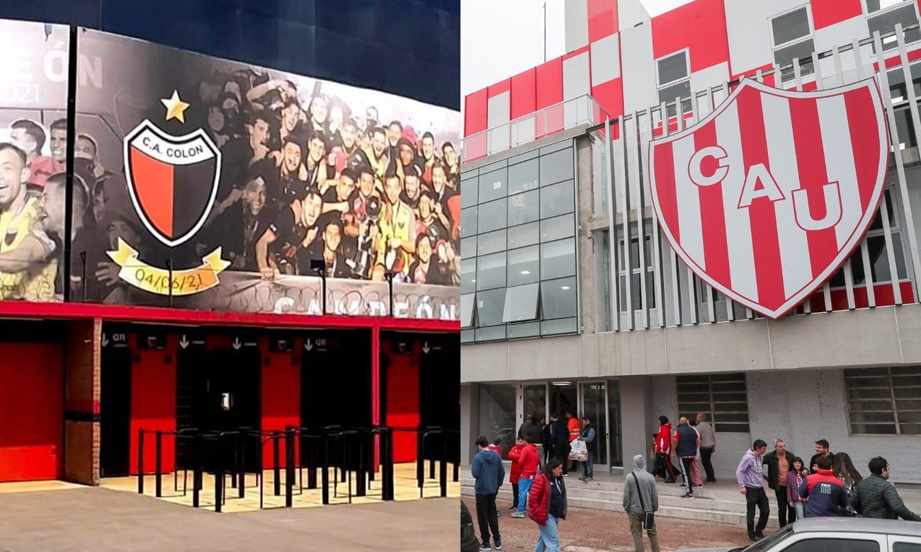 Postales de los accesos a Colón y Unión, dos instituciones emblemáticas de la ciudad de Santa Fe. Imagen de archivo.