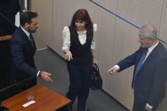 Cristina Kirchner durante una declaración judicial en una causa de alto impacto político