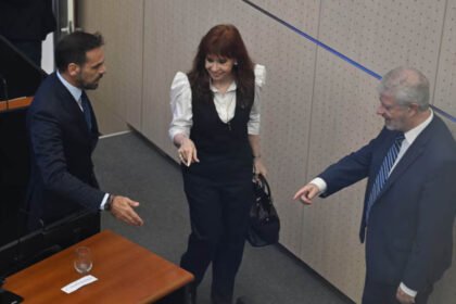 Cristina Kirchner durante una declaración judicial en una causa de alto impacto político