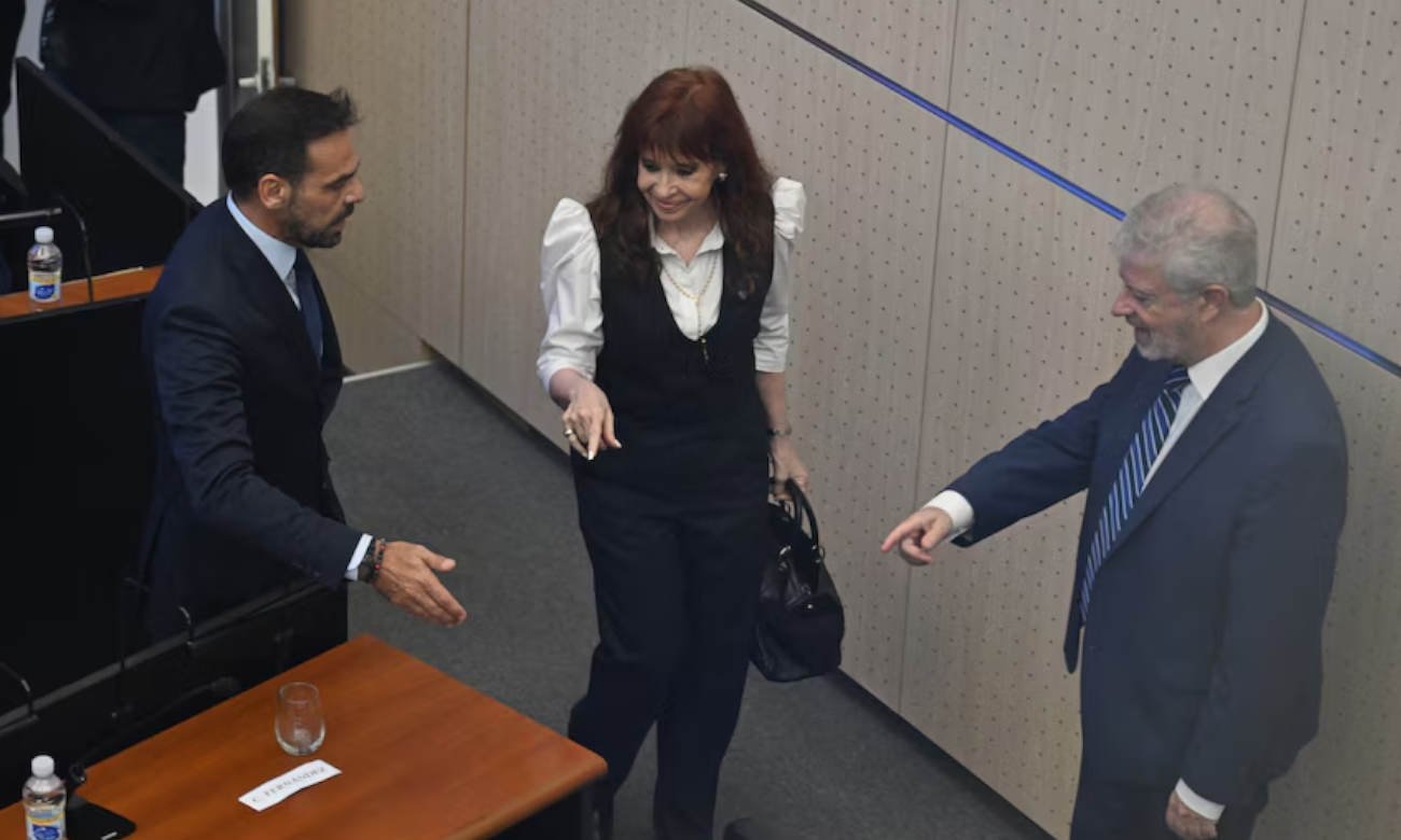 Cristina Kirchner durante una declaración judicial en una causa de alto impacto político