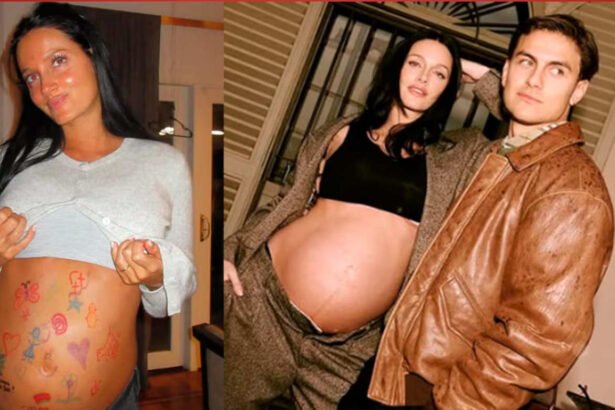 Oriana Sabatini y Paulo Dybala en Roma, días antes del nacimiento de su primera hija.