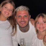 Mauro Icardi junto a sus hijas en una imagen de archivo durante un momento familiar.