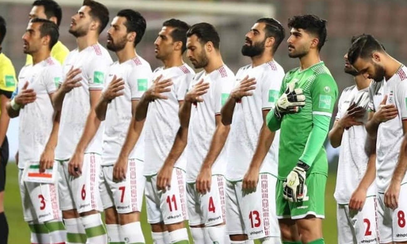 Jugadores de la selección de Irán durante un partido internacional, en una imagen de archivo representativa de su participación en competencias oficiales.