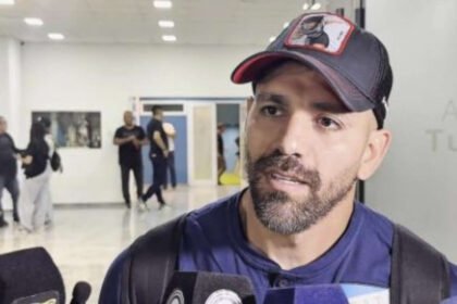 Leandro “Loco” Díaz brinda declaraciones ante la prensa en una conferencia vinculada a la actualidad de Atlético Tucumán.