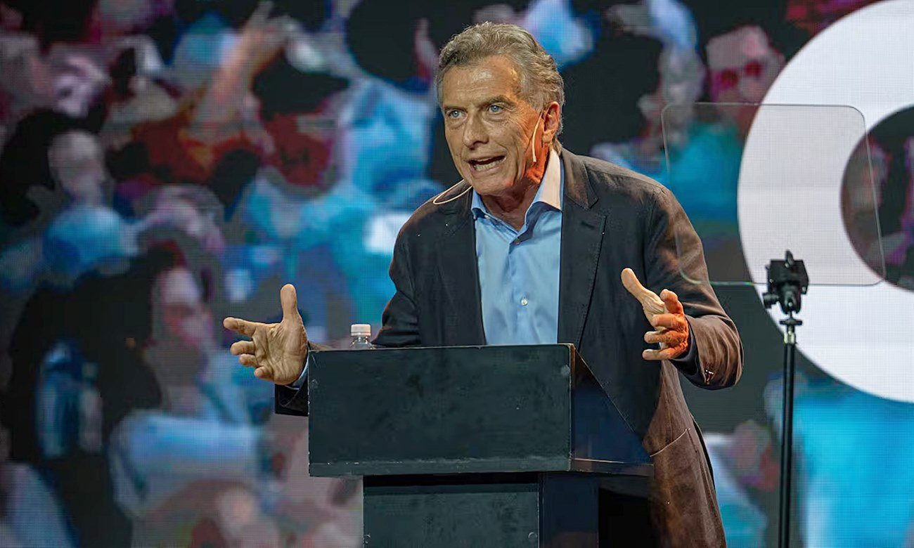 Mauricio Macri durante una actividad política partidaria. Foto de archivo.