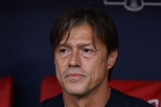 Matías Almeyda, durante un partido como entrenador